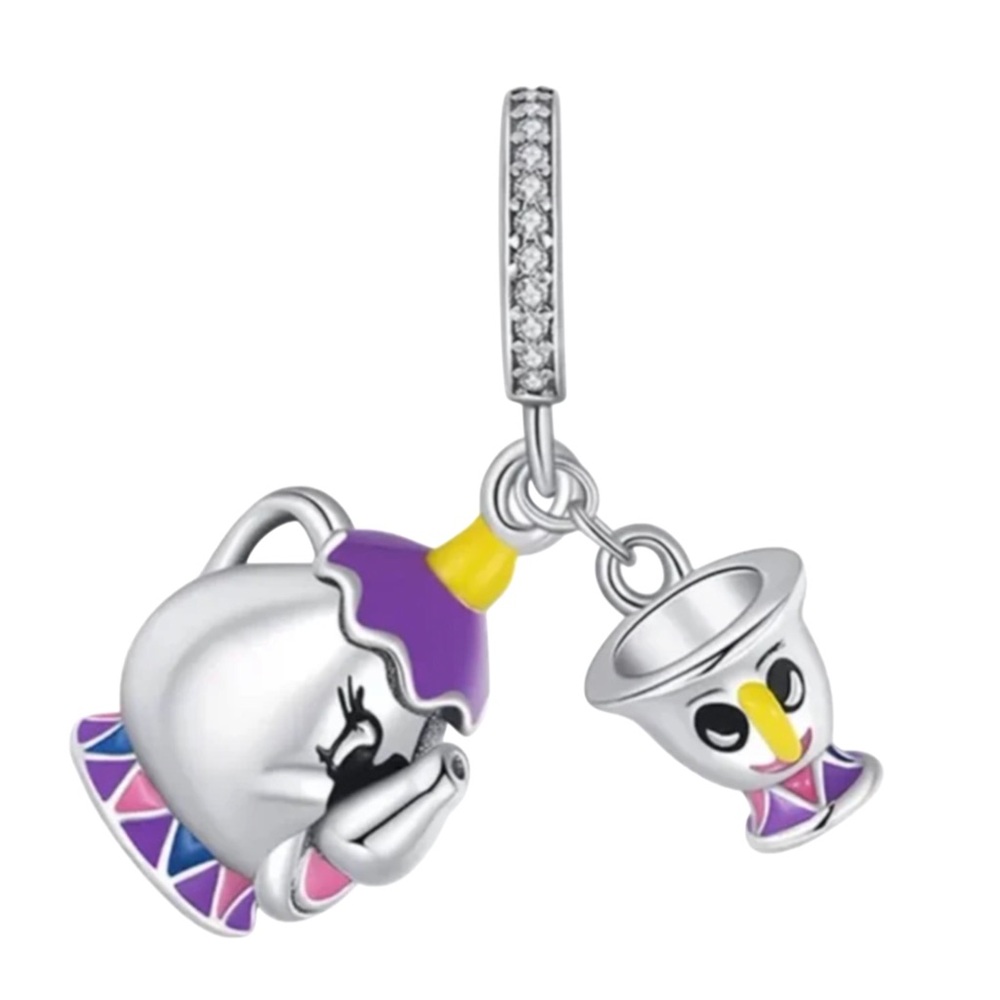 S925 Disney Mrs. Potts and Chip Charm Pandora Style